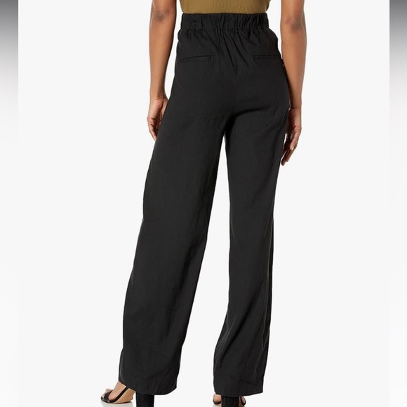 Vince Linen Blend Pleated Wide Leg Pull On Lightweight Black Pants, Medium - Picture 6 of 14